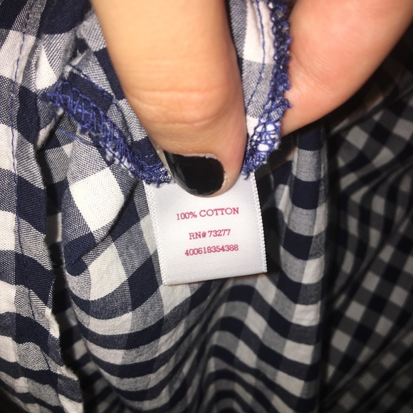 Authentic American Heritage |  Blue & White Gingham Flowy Off Shoulder Dress XS - Picture 8 of 8